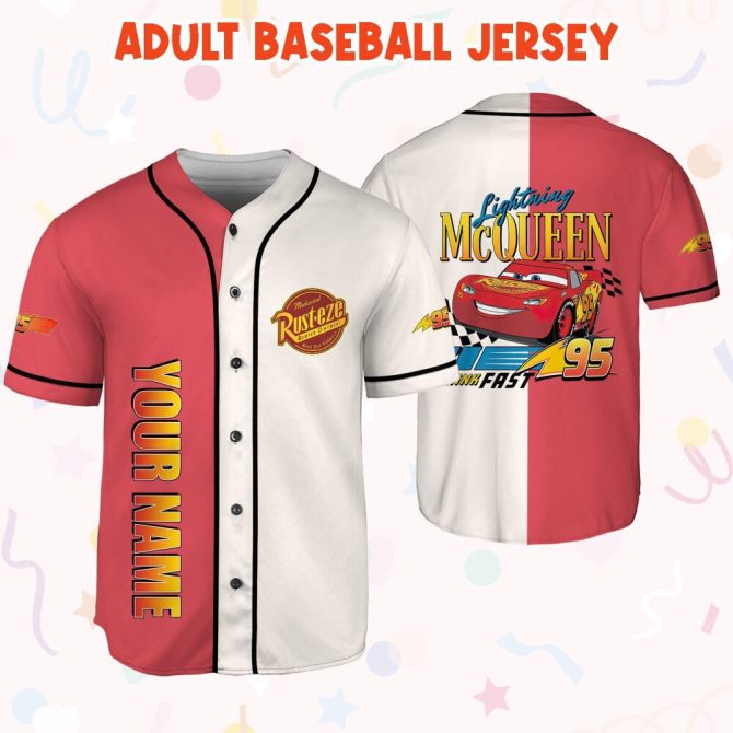 Custom Lightning Mcqueen Baseball Jersey – Personalized Kids/Youth/Adult Sizes - Image 6