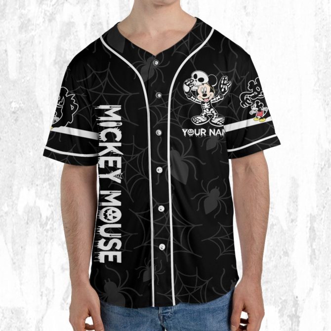 Custom Halloween Mickey Mouse Baseball Jersey - Kids/Youth/Adult Personalized Gift - Image 4