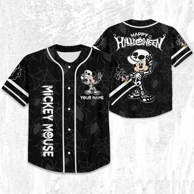 Custom Halloween Mickey Mouse Baseball Jersey - Kids/Youth/Adult Personalized Gift - Image 2