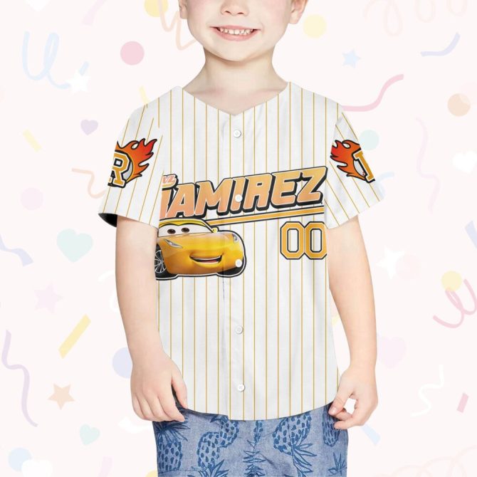 Customizable Kids' Baseball Jersey With Cool Car Design - Perfect For All Ages! - Image 5