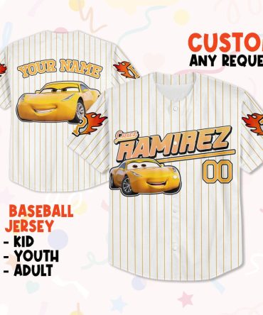 Customizable Kids' Baseball Jersey With Cool Car Design - Perfect For All Ages!