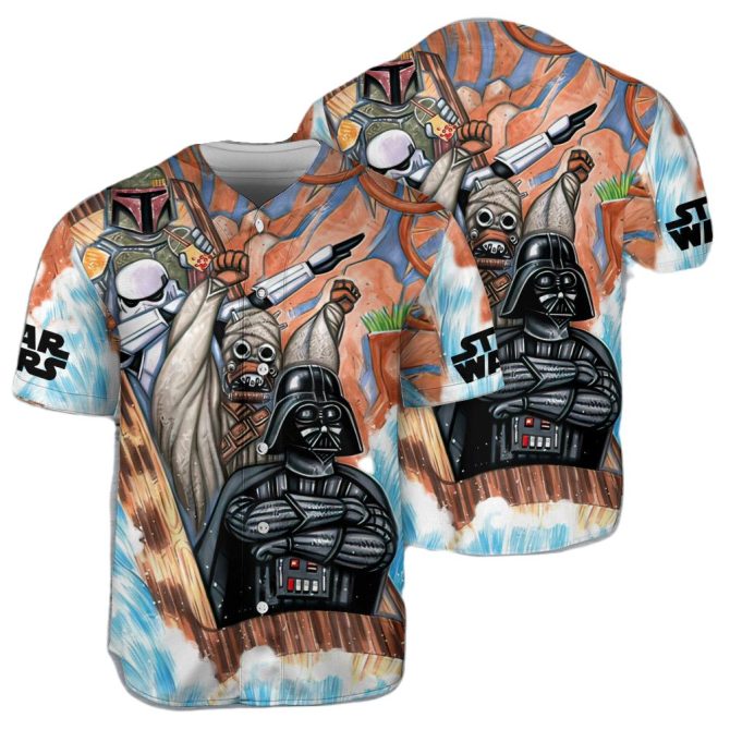 Star Wars Graphic Baseball Jersey - Darth Vader & Boba Fett - Unisex Fan Favorite Tee