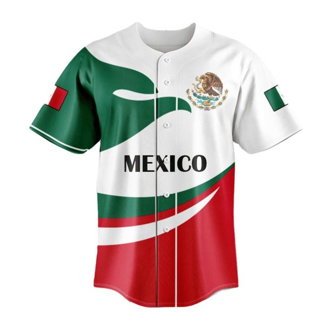 Vibrant Mexico Flag Baseball Jersey - Unisex Sportswear, Support With Style!