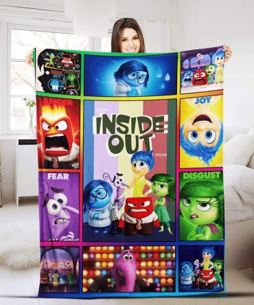 Cozy Disney Inside Out Throw Blanket – Vibrant Emotions Design For Kids & Fans