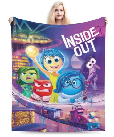 Cozy Inside Out Fleece Blanket - Vibrant Pixar Design For Kids & Fans