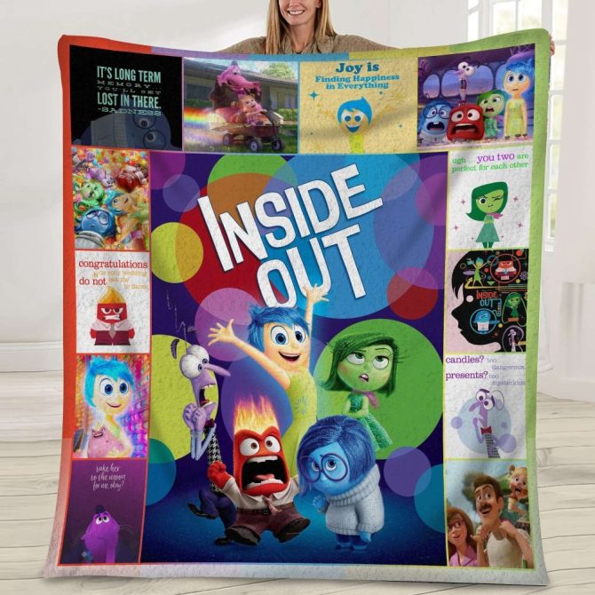 Cozy Inside Out Movie Fleece Blanket - Vibrant Design For Kids & Family