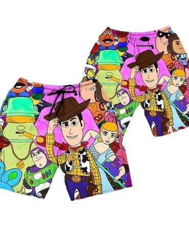 Vibrant Cartoon Character Swim Shorts For Kids – Fun Summer Beachwear