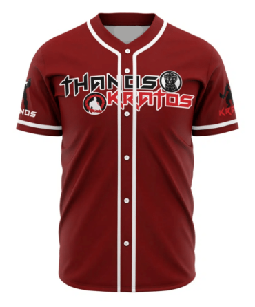 Epic Thanos Kratos Red Baseball Jersey - Gamer'S Premium Cosplay Apparel