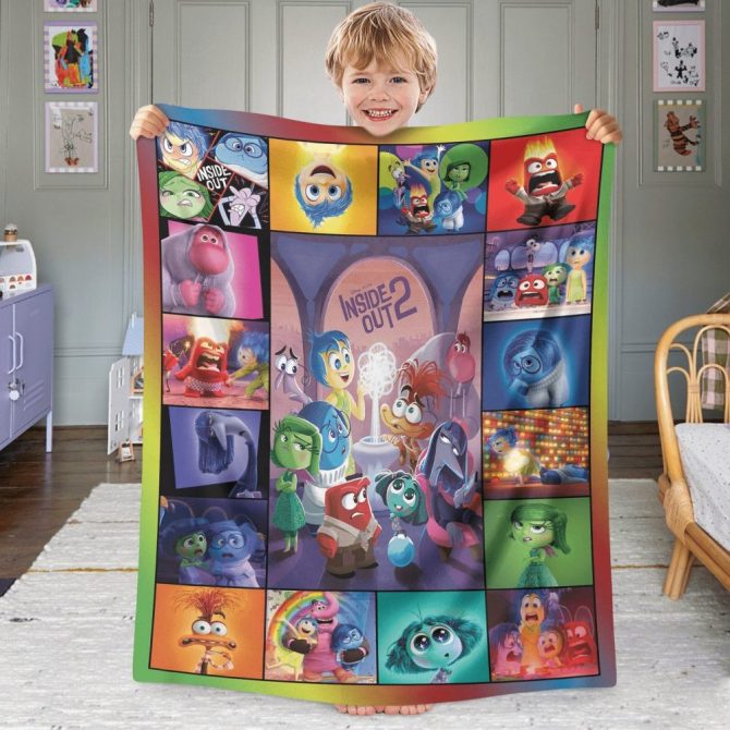 Cozy Inside Out 2 Kids Blanket – Vibrant, Soft & Fun For Bedroom Decor - Image 2