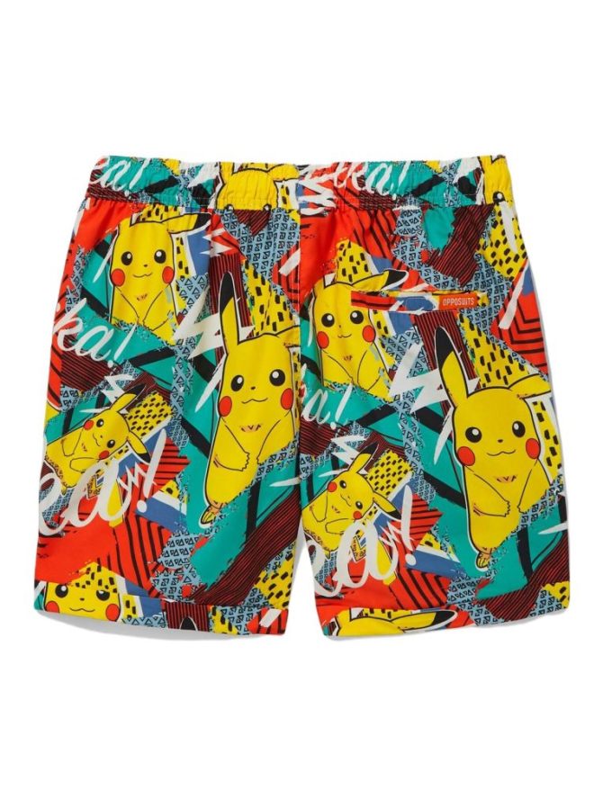 Vibrant Pikachu Kids Swim Trunks - Fun Cartoon Print Beachwear For Summer - Image 2