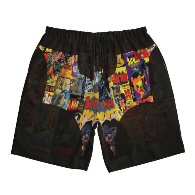 Vintage Batman Comic Shorts - Retro Graphic Swimwear For Superhero Fans