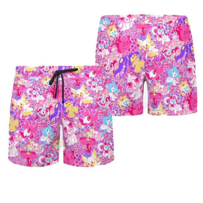 Vibrant Unicorn & Friends Swim Shorts - Fun Cartoon Print Beachwear For Kids