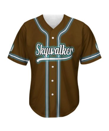 Skywalker Custom Brown Baseball Jersey – Neon Glow, Stylish & Unique Design