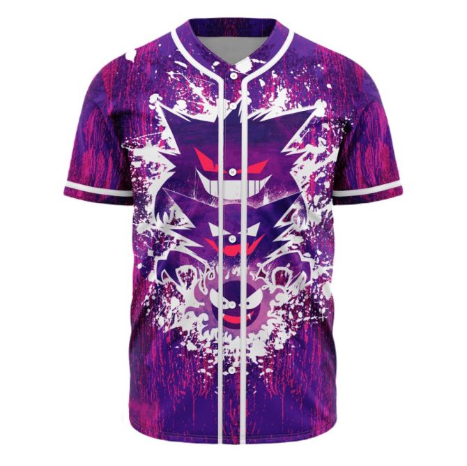 Vibrant Purple Ghost-Themed Baseball Jersey – Unisex Sportswear With Bold Design