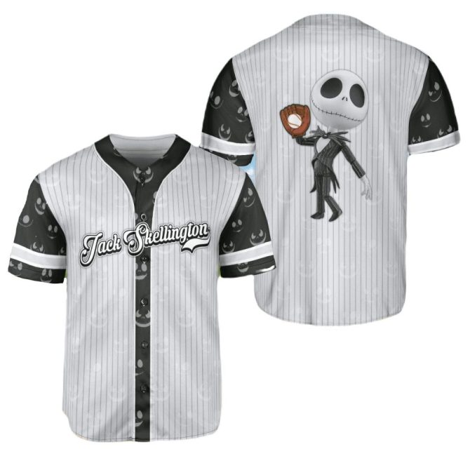Jack Skellington Baseball Jersey - Spooky Style For Fans , Limited Edition