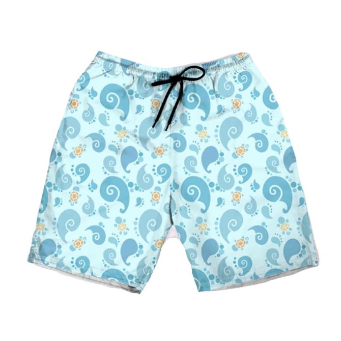 Men'S Blue Swirl Swim Trunks - Quick Dry Beach Shorts With Drawstring , Summer Collection