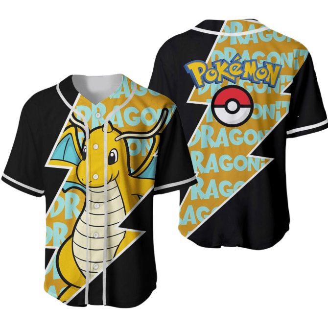 Dragon-Themed Pokemon Baseball Jersey - Vibrant Design For Fans & Collectors