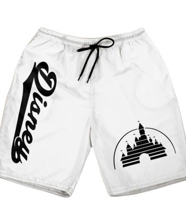 Magic Castle Men'S Swim Shorts - Stylish Black & White Summer Beachwear