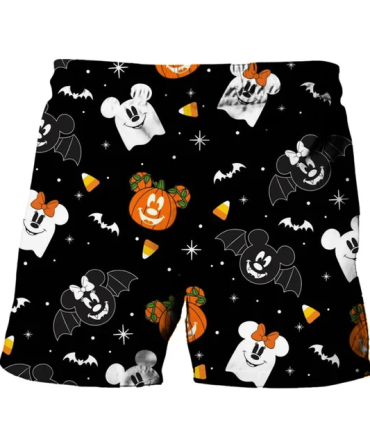 Spooky Halloween Cartoon Print Shorts – Festive & Fun Apparel For All Ages