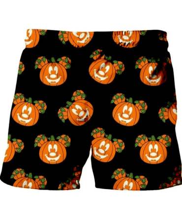 Spooky Fun Halloween Pumpkin Face Men'S Swim Shorts - Perfect For Pool & Beach Parties!