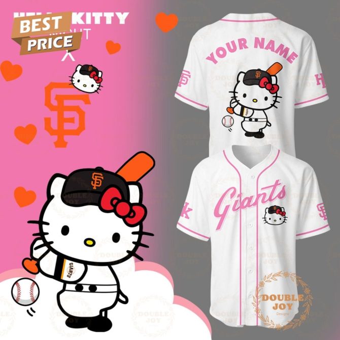 Custom Hello Kitty Giants Jersey – Personalized Baseball Fan Gear For Kids & Adults