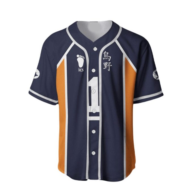 Customizable Baseball Jersey - Navy & Orange Sawamura #1 - High Quality Sportswear - Image 2
