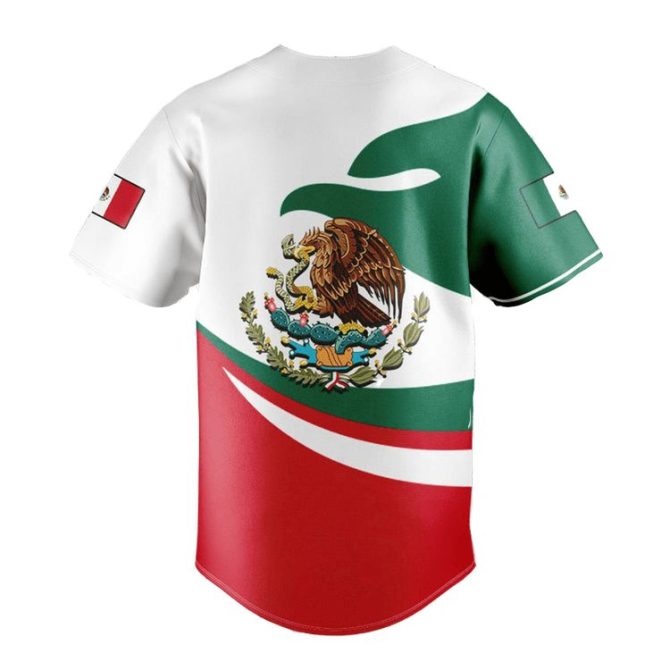 Vibrant Mexico Flag Baseball Jersey - Unisex Sportswear, Support With Style! - Image 2