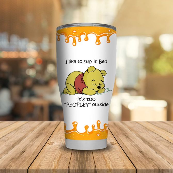 Cozy Winnie The Pooh Tumbler - Double-Wall Insulated Cup For Home & Travel - Cute Bedtime Quote & Friends Design - Image 5