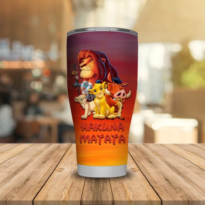 Colorful Lion King Tumbler Set - Hakuna Matata & Scar Design - Perfect Gift For Fans - Image 2