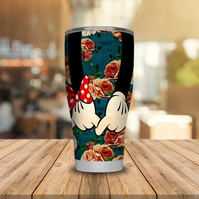 Floral Cartoon Hand Gesture Tumbler - Cute Stainless Steel Insulated Cup With Lid, 20Oz - Image 5