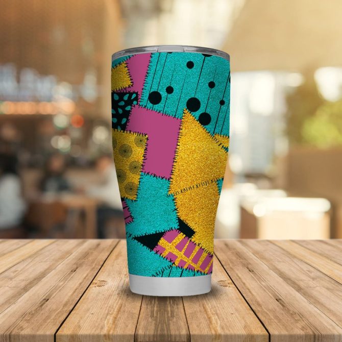 Colorful Abstract Pattern Tumbler With Lid - 20Oz Insulated Stainless Steel Travel Mug - Image 5