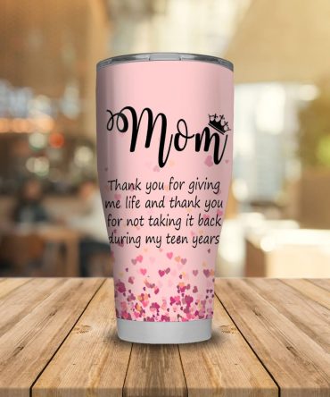 Mom Tumbler - Heartfelt Gift For Mother'S Day, Birthday - Cute Pink Design With Sweet Message - 20Oz Stainless Steel