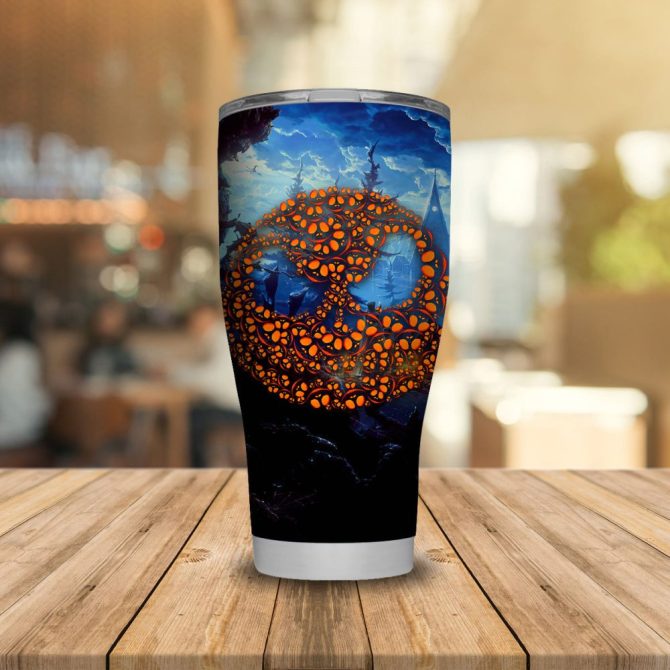 Spooky Pumpkin Stainless Steel Tumbler - Insulated Travel Mug With Lid For Hot & Cold Drinks - Image 5