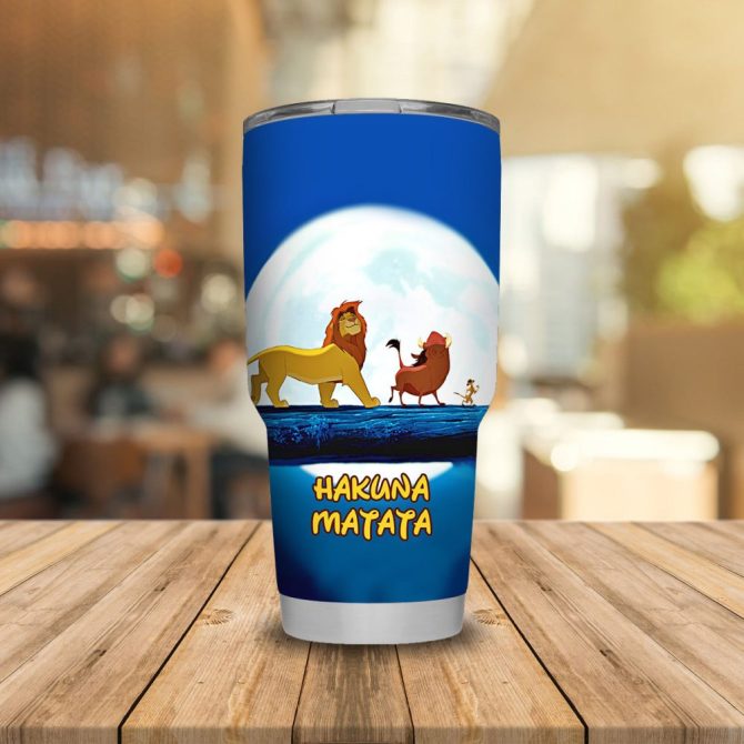 Insulated Hakuna Matata Tumbler - 20Oz Lion-Themed Stainless Steel Travel Mug - Image 4