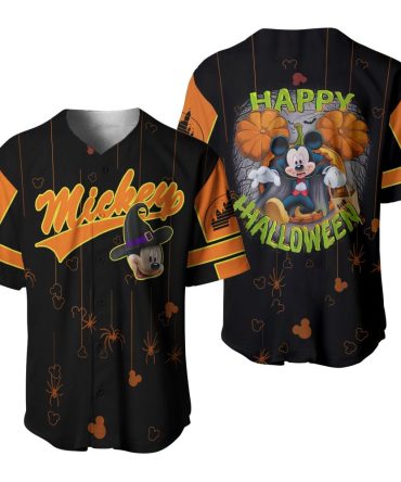 Spooky Mickey Halloween Baseball Jersey - Festive Disney Style Shirt For Holiday Fun!