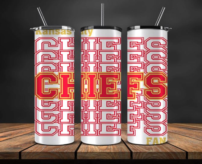 Chiefs Football Tumbler - Stainless Steel Chiefs Fan Tumbler - 20Oz Insulated Travel Mug With Straw - Perfect For Game Day!