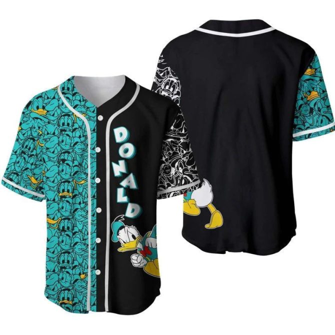 Donald Duck Graphic Baseball Jersey - Vibrant Cartoon Print Shirt For Fans