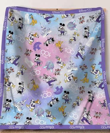Cozy Disney 100Th Anniversary Throw Blanket - Mickey & Friends Design