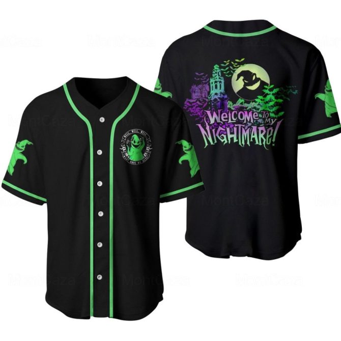 Nightmare-Inspired Baseball Jersey - Bold Black & Neon Green Design - Perfect For Fans & Collectors!