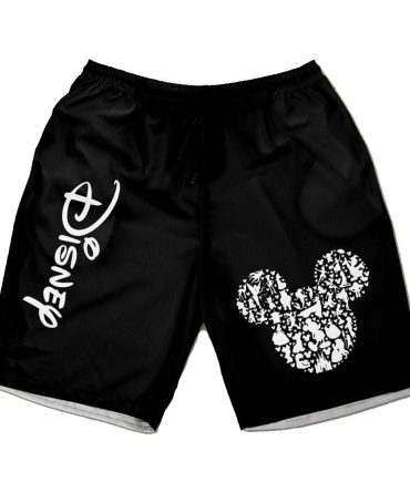 Disney Men'S Black Mickey Mouse Graphic Swim Shorts - Comfortable & Stylish Beachwear