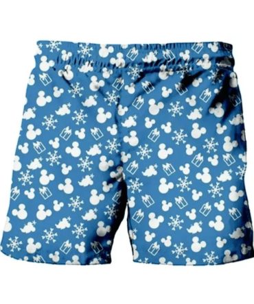 Men'S Blue Snowflake & Icon Patterned Shorts - Comfortable & Stylish