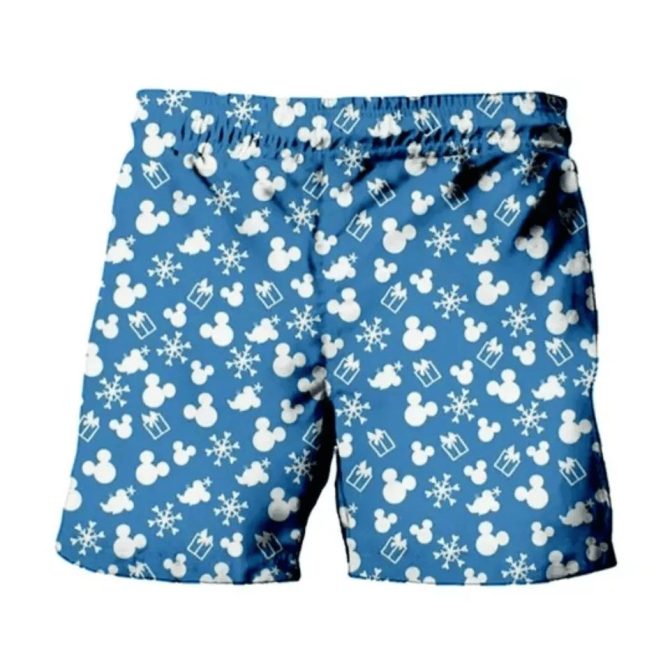 Men'S Blue Snowflake & Icon Patterned Shorts - Comfortable & Stylish