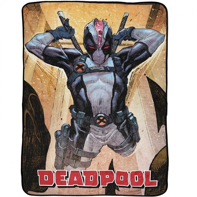 Cozy Deadpool Fleece Throw Blanket - Marvel Comics Fan Gift