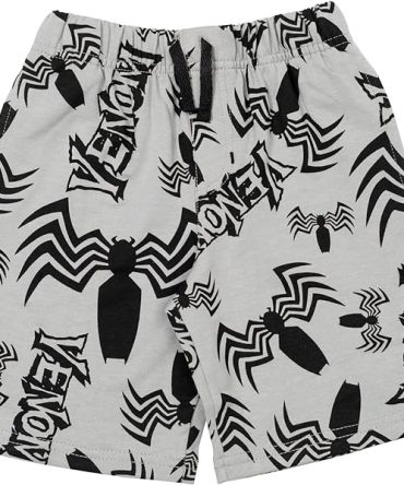Kids' Spooky Spider Shorts - Fun Halloween Venom Print, Soft & Comfy Cotton Blend