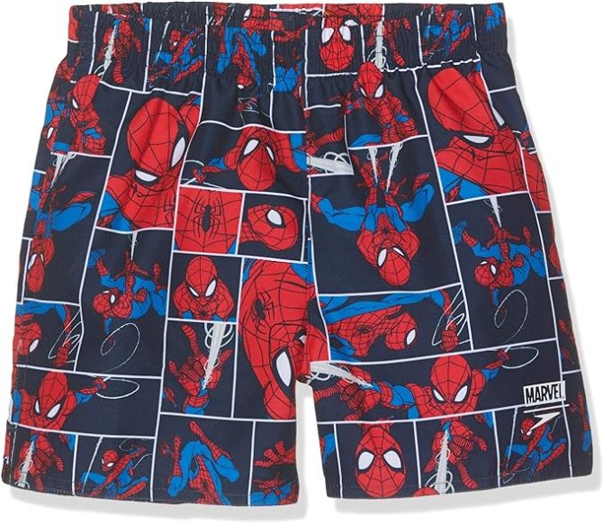 Marvel Spider-Man Boys' Swim Shorts - Fun Comic Print Beachwear For Kids