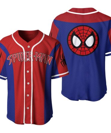 Spider-Man Baseball Jersey - Superhero Fan Apparel For Adults & Kids - Vibrant Red/Blue Design