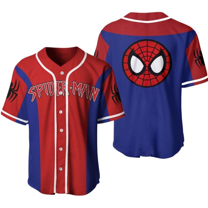 Spider-Man Baseball Jersey - Superhero Fan Apparel For Adults & Kids - Vibrant Red/Blue Design