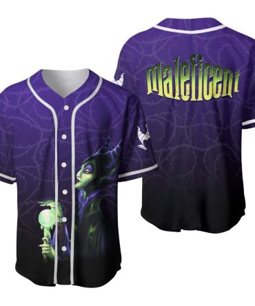 Enchanting Maleficent Baseball Jersey - Unisex Purple Gothic Style, Perfect Gift For Disney Fans