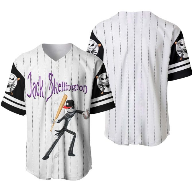 Jack Skellington Baseball Jersey – Unique Striped Sporty Tee For Fans , Limited Edition