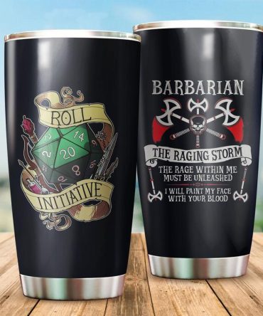 D20 Barbarian Tumbler - Roll Initiative & Unleash Rage With Double-Walled Insulated Mug